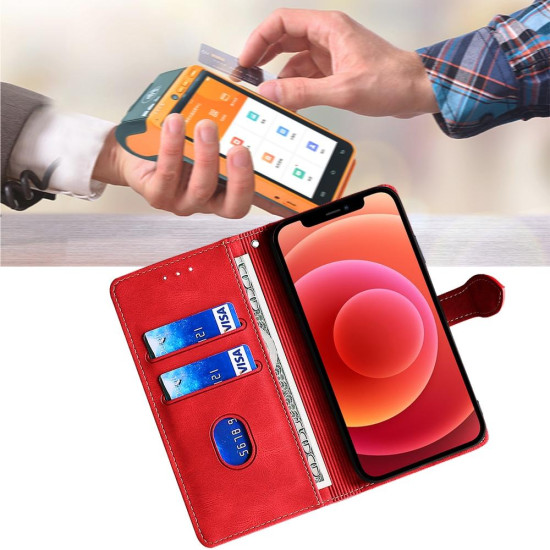 For Samsung Galaxy S24+ 5G Skin Feel Magnetic Buckle Leather Phone Case(Red)