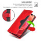 For Samsung Galaxy S24+ 5G Skin Feel Magnetic Buckle Leather Phone Case(Red)