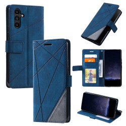 For Samsung Galaxy S24+ 5G Skin Feel Splicing Leather Phone Case(Blue)