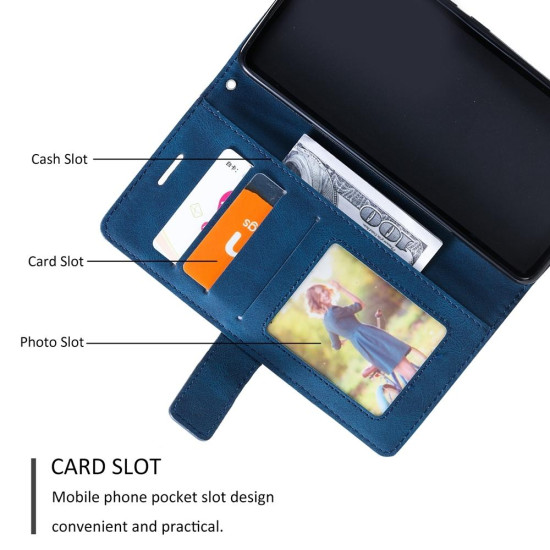 For Samsung Galaxy S24+ 5G Skin Feel Splicing Leather Phone Case(Blue)