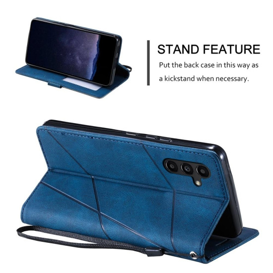 For Samsung Galaxy S24+ 5G Skin Feel Splicing Leather Phone Case(Blue)