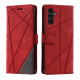 For Samsung Galaxy S24+ 5G Skin Feel Splicing Leather Phone Case(Red)