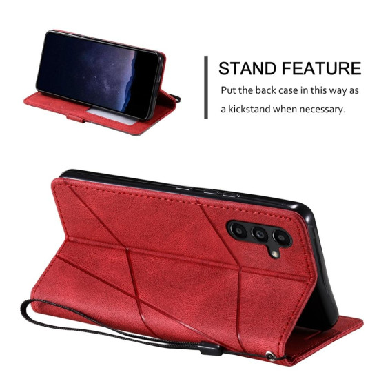 For Samsung Galaxy S24+ 5G Skin Feel Splicing Leather Phone Case(Red)