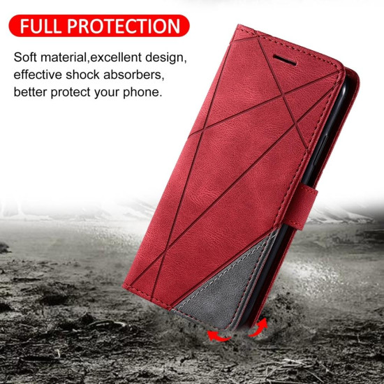 For Samsung Galaxy S24+ 5G Skin Feel Splicing Leather Phone Case(Red)