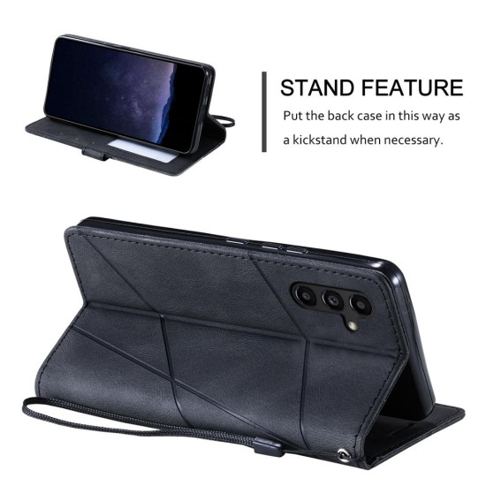For Samsung Galaxy S24+ 5G Skin Feel Splicing Leather Phone Case(Black)