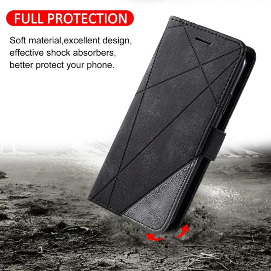 For Samsung Galaxy S24+ 5G Skin Feel Splicing Leather Phone Case(Black)