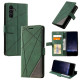 For Samsung Galaxy S24+ 5G Skin Feel Splicing Leather Phone Case(Green)