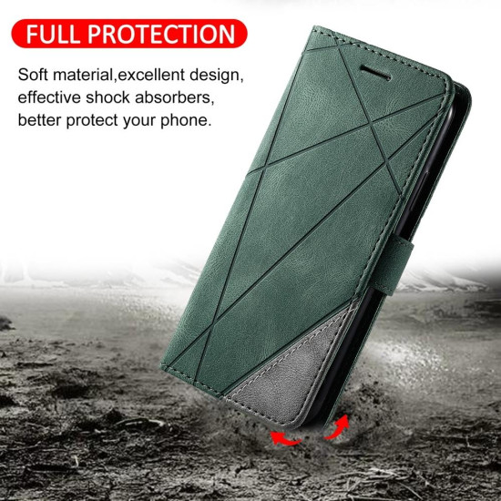 For Samsung Galaxy S24+ 5G Skin Feel Splicing Leather Phone Case(Green)