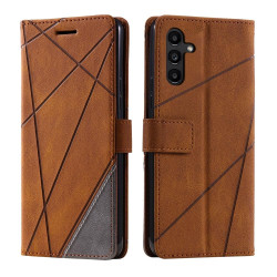 For Samsung Galaxy S24+ 5G Skin Feel Splicing Leather Phone Case(Brown)