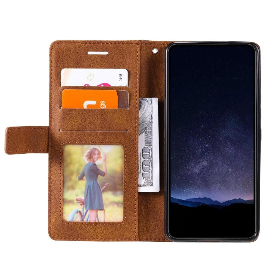 For Samsung Galaxy S24+ 5G Skin Feel Splicing Leather Phone Case(Brown)