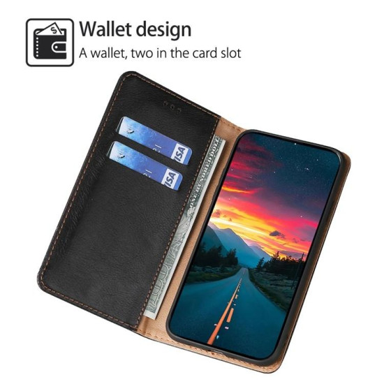 For Samsung Galaxy S24+ 5G Gloss Oil Solid Color Magnetic Leather Phone Case(Black)