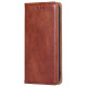 For Samsung Galaxy S24+ 5G Gloss Oil Solid Color Magnetic Leather Phone Case(Brown)