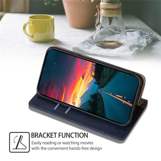 For Samsung Galaxy S24+ 5G Gloss Oil Solid Color Magnetic Leather Phone Case(Blue)