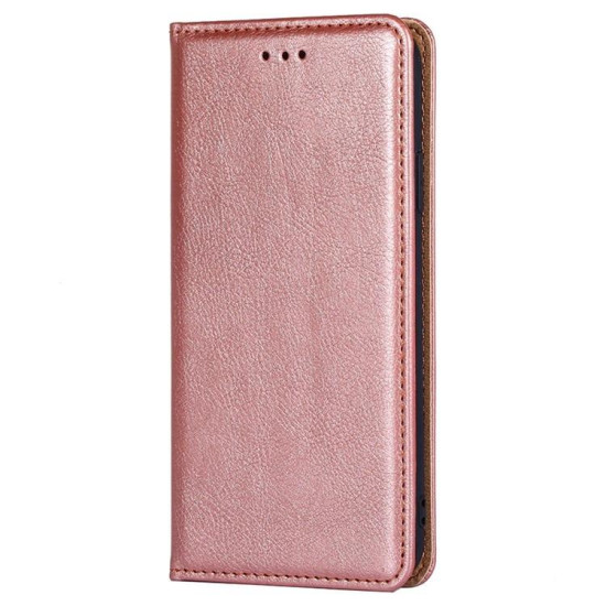 For Samsung Galaxy S24+ 5G Gloss Oil Solid Color Magnetic Leather Phone Case(Rose Gold)