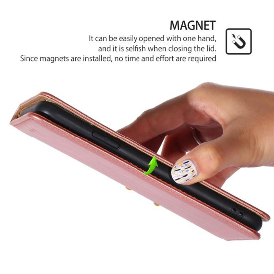 For Samsung Galaxy S24+ 5G Gloss Oil Solid Color Magnetic Leather Phone Case(Rose Gold)