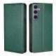For Samsung Galaxy S24+ 5G Gloss Oil Solid Color Magnetic Leather Phone Case(Green)
