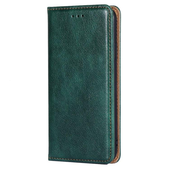 For Samsung Galaxy S24+ 5G Gloss Oil Solid Color Magnetic Leather Phone Case(Green)