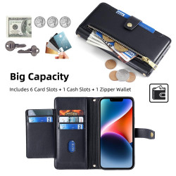 For Samsung Galaxy S24+ 5G Sheep Texture Cross-body Zipper Wallet Leather Phone Case(Black)