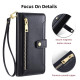 For Samsung Galaxy S24+ 5G Sheep Texture Cross-body Zipper Wallet Leather Phone Case(Black)