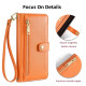 For Samsung Galaxy S24+ 5G Sheep Texture Cross-body Zipper Wallet Leather Phone Case(Orange)