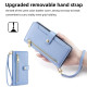 For Samsung Galaxy S24+ 5G Sheep Texture Cross-body Zipper Wallet Leather Phone Case(Blue)