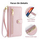 For Samsung Galaxy S24+ 5G Sheep Texture Cross-body Zipper Wallet Leather Phone Case(Pink)