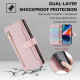For Samsung Galaxy S24+ 5G Sheep Texture Cross-body Zipper Wallet Leather Phone Case(Pink)