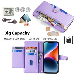 For Samsung Galaxy S24+ 5G Sheep Texture Cross-body Zipper Wallet Leather Phone Case(Purple)