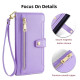 For Samsung Galaxy S24+ 5G Sheep Texture Cross-body Zipper Wallet Leather Phone Case(Purple)