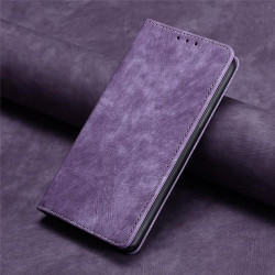For Samsung Galaxy S24+ 5G RFID Anti-theft Brush Magnetic Leather Phone Case(Purple)