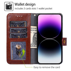 For Samsung Galaxy S24+ 5G Zipper Bag Leather Phone Case(Brown)