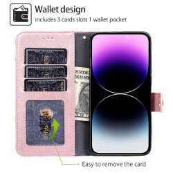 For Samsung Galaxy S24+ 5G Zipper Bag Leather Phone Case(Rose Gold)