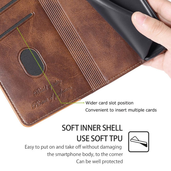 For Samsung Galaxy S24+ 5G Contrast Color Side Buckle Leather Phone Case(Dark Brown + Gold)