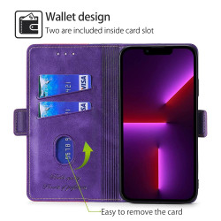 For Samsung Galaxy S24+ 5G Contrast Color Side Buckle Leather Phone Case(Purple + Rose Red)