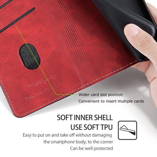 For Samsung Galaxy S24+ 5G Contrast Color Side Buckle Leather Phone Case(Red + Black)
