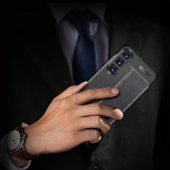 For Samsung Galaxy S24+ 5G Litchi Texture Shockproof TPU Phone Case(Blue)