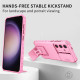 For Samsung Galaxy S24+ 5G Stereoscopic Holder Sliding Camshield Phone Case(Pink)