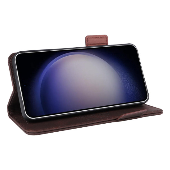 For Samsung Galaxy S24+ 5G Magnetic Clasp Leather Phone Case(Brown)