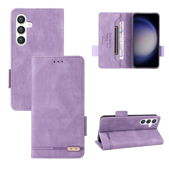 For Samsung Galaxy S24+ 5G Magnetic Clasp Leather Phone Case(Purple)
