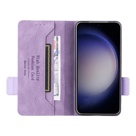 For Samsung Galaxy S24+ 5G Magnetic Clasp Leather Phone Case(Purple)