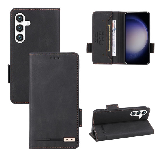 For Samsung Galaxy S24+ 5G Magnetic Clasp Leather Phone Case(Black)