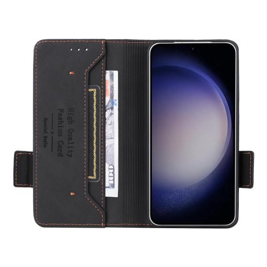 For Samsung Galaxy S24+ 5G Magnetic Clasp Leather Phone Case(Black)