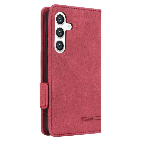 For Samsung Galaxy S24+ 5G Magnetic Clasp Leather Phone Case(Red)