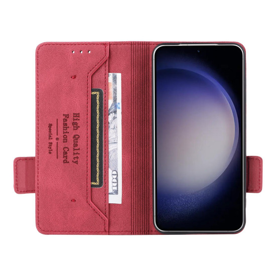 For Samsung Galaxy S24+ 5G Magnetic Clasp Leather Phone Case(Red)