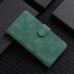 For Samsung Galaxy S24+ 5G Skin Feel Magnetic Flip Leather Phone Case(Green)