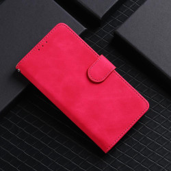 For Samsung Galaxy S24+ 5G Skin Feel Magnetic Flip Leather Phone Case(Rose Red)