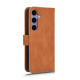 For Samsung Galaxy S24+ 5G Skin Feel Magnetic Flip Leather Phone Case(Brown)