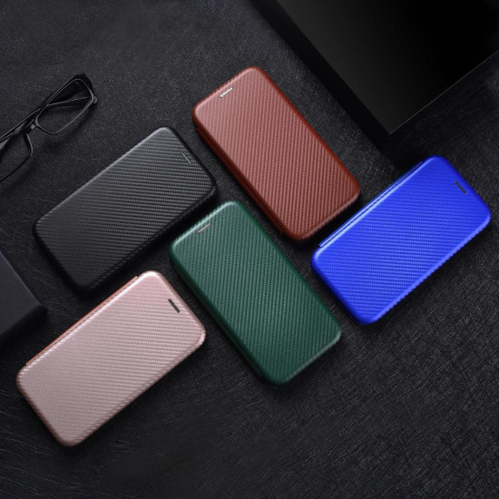 For Samsung Galaxy S24+ 5G Carbon Fiber Texture Flip Leather Phone Case(Pink)