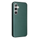 For Samsung Galaxy S24+ 5G Carbon Fiber Texture Flip Leather Phone Case(Green)