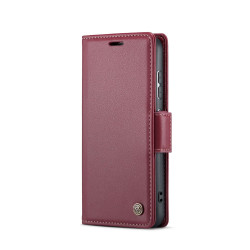 For Samsung Galaxy S24+ CaseMe 023 Butterfly Buckle Litchi Texture RFID Anti-theft Leather Phone Case(Wine Red)